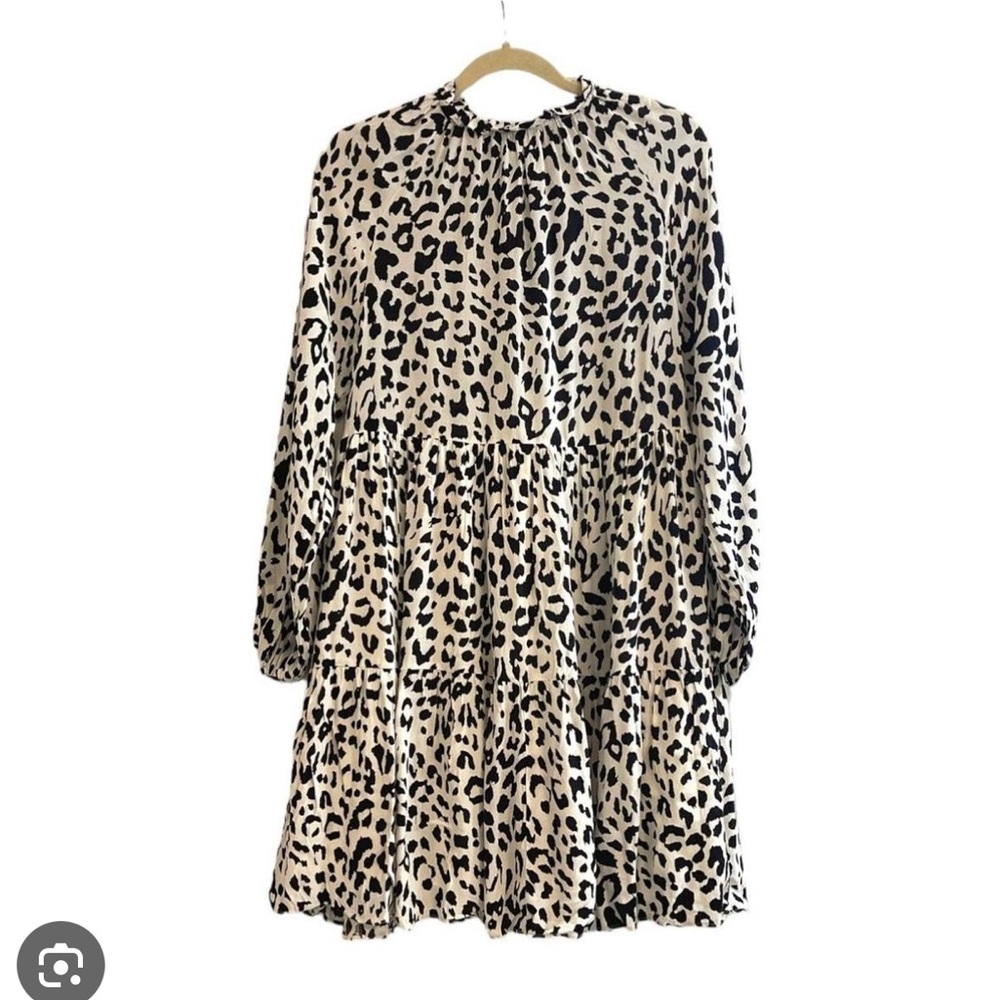 Yumi Kim Chic Black and White Leopard Print ivory aura maternity Dress size M - Picture 10 of 11